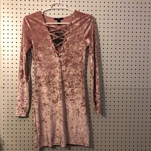 Light pink velvet dress